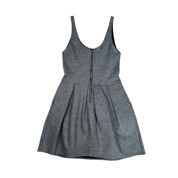 Wilfred Aritzia Gray Sleeveless Skater Mini Dress Size 4 Small Fit & Flare Twee - Picture 2 of 12